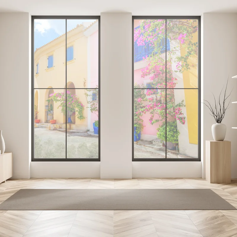 Fensteraufkleber bunte straße auf Kefalonia