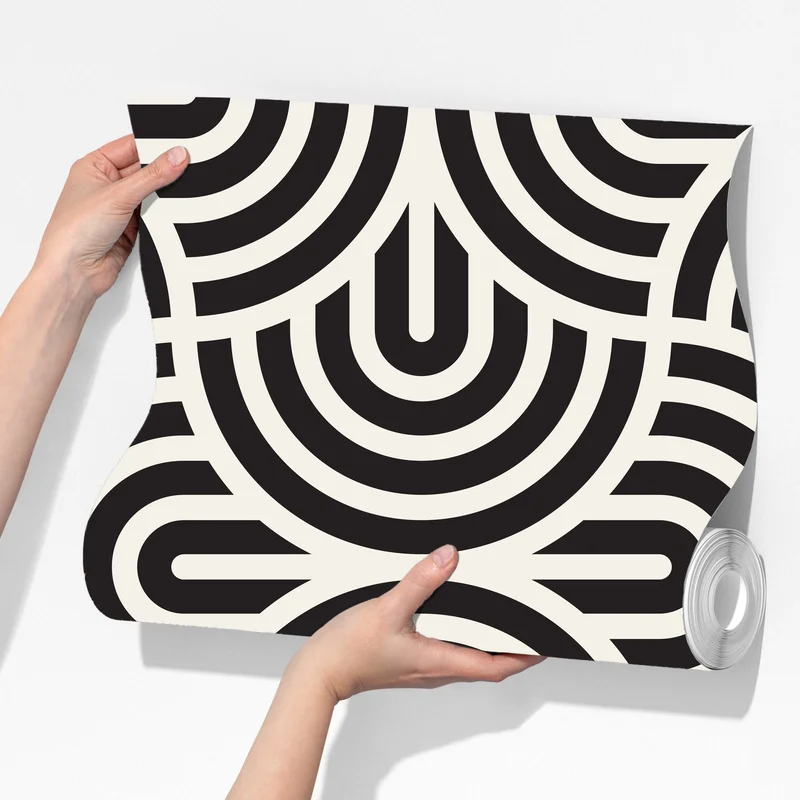 Fototapete schwarz-weiß geometrisches muster Fototapete schwarz-weiß geometrisches muster