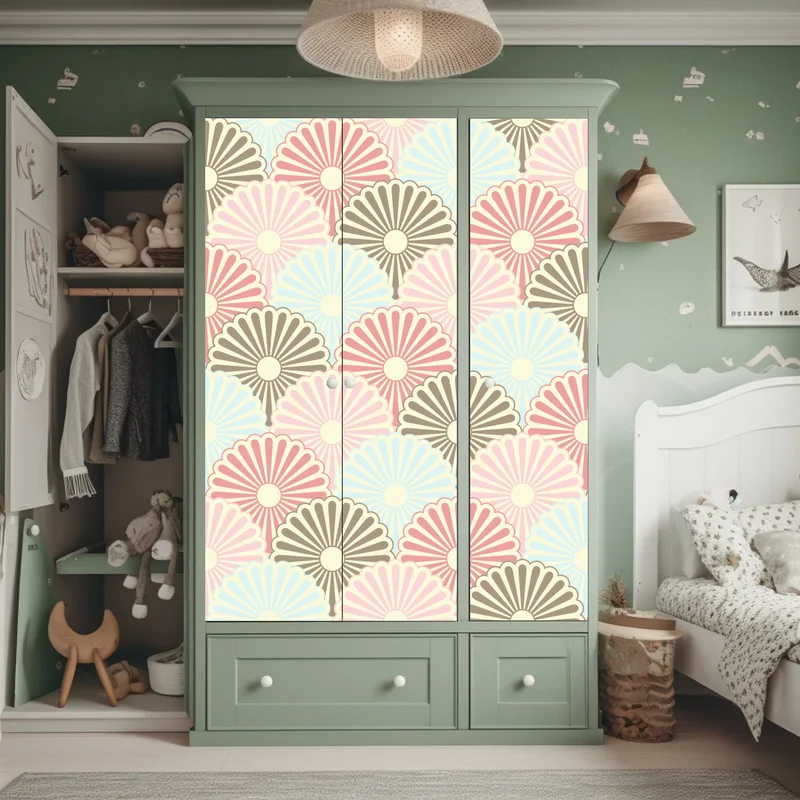 Schrankaufkleber pastelliges muschelmuster