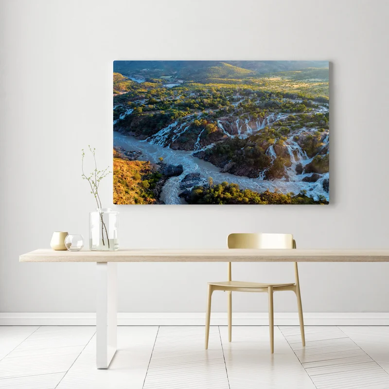 Leinwandbild sonnenaufgang bei Epupa Falls am Kunene Leinwandbild sonnenaufgang bei Epupa Falls am Kunene