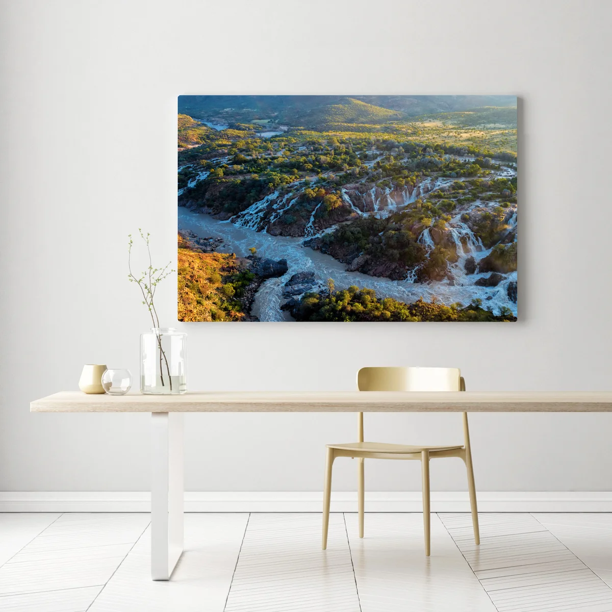 Leinwandbild sonnenaufgang bei Epupa Falls am Kunene Leinwandbild sonnenaufgang bei Epupa Falls am Kunene