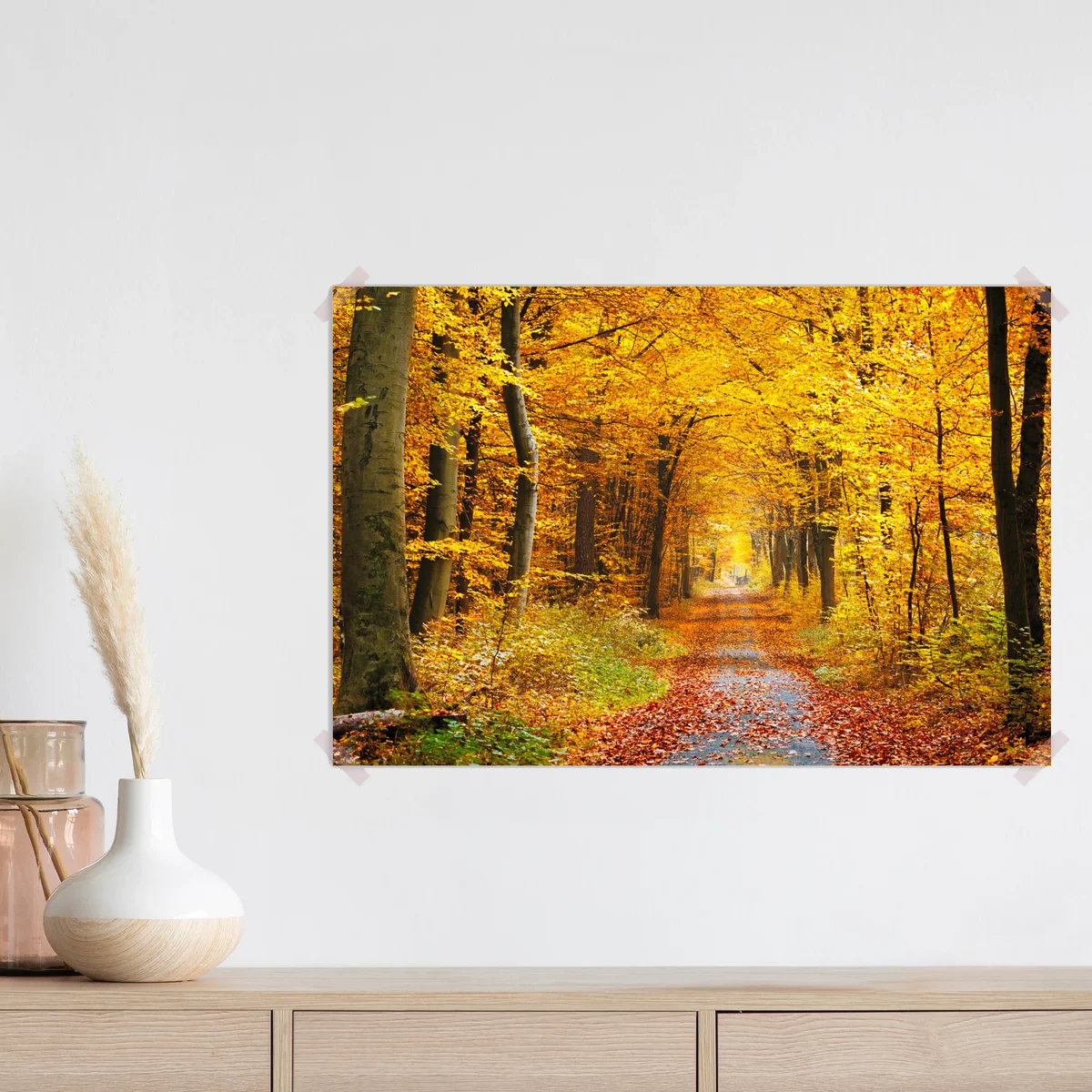 Poster goldener herbstwald pfad Poster goldener herbstwald pfad