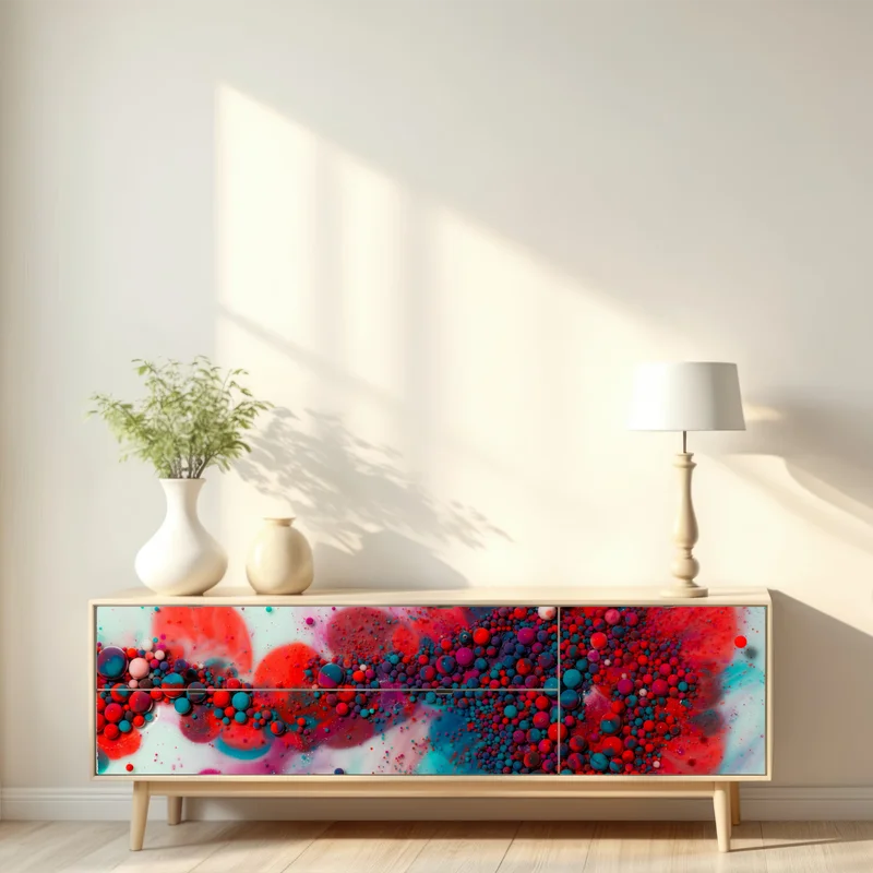 Repositionierbarer Aufkleber lebendige marmorierte farbexplosion