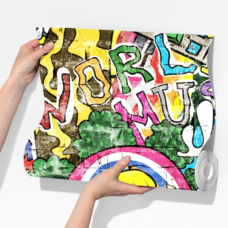 Fototapete farbenfrohes graffiti-wandbild Fototapete farbenfrohes graffiti-wandbild