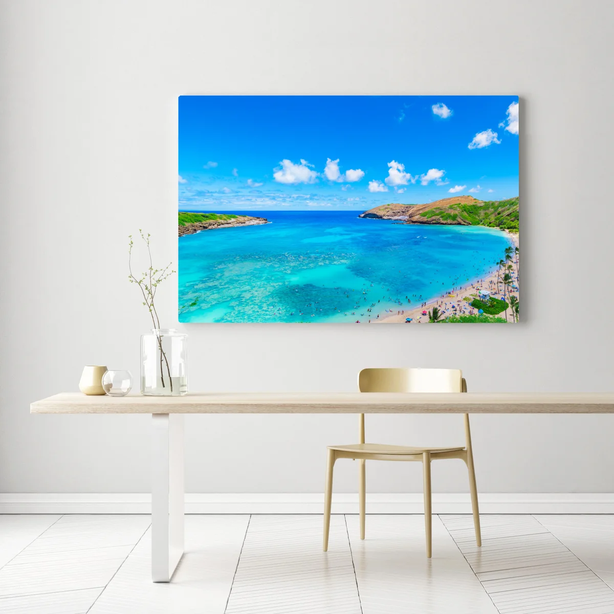 Leinwandbild tropische türkisfarbene bucht panorama Leinwandbild tropische türkisfarbene bucht panorama