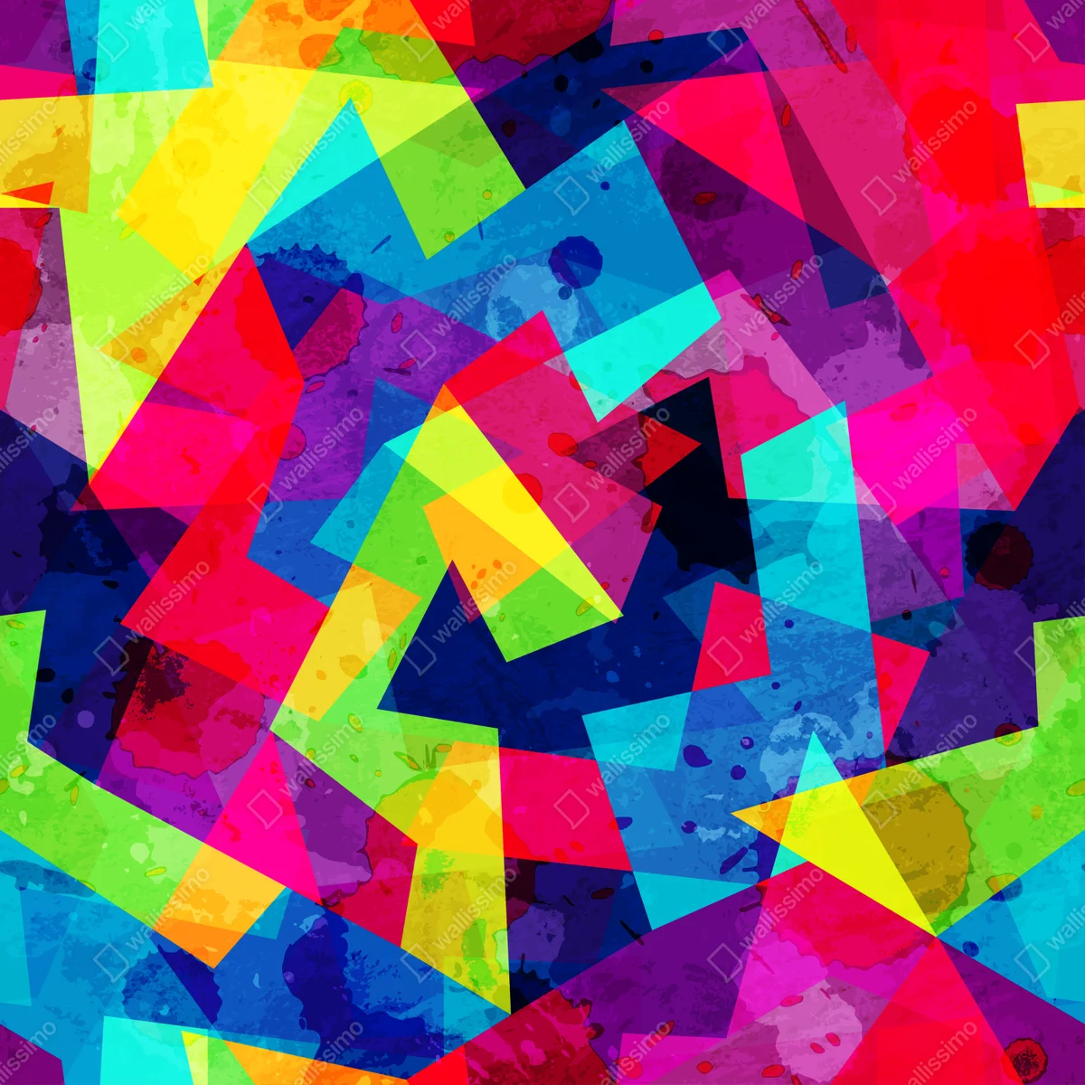 Repositionierbarer Aufkleber lebendige geometrische aquarell-collage Repositionierbarer Aufkleber lebendige geometrische aquarell-collage