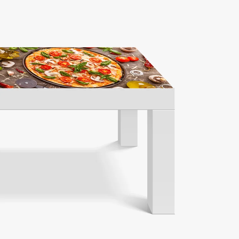 Tischaufkleber und Schreibtischaufkleber frische pizza mit basilikum und cherrytomaten Tischaufkleber und Schreibtischaufkleber frische pizza mit basilikum und cherrytomaten