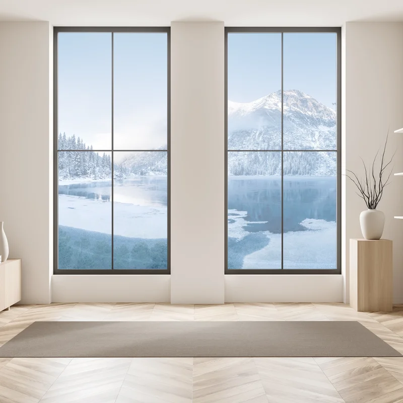 Fensteraufkleber ruhiges winterpanorama der Alpen