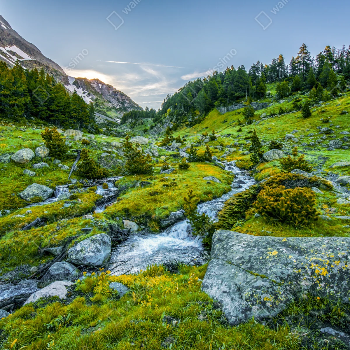 Fototapete sonniges tal in Posets y Maladeta, Pyrenäen Fototapete sonniges tal in Posets y Maladeta, Pyrenäen