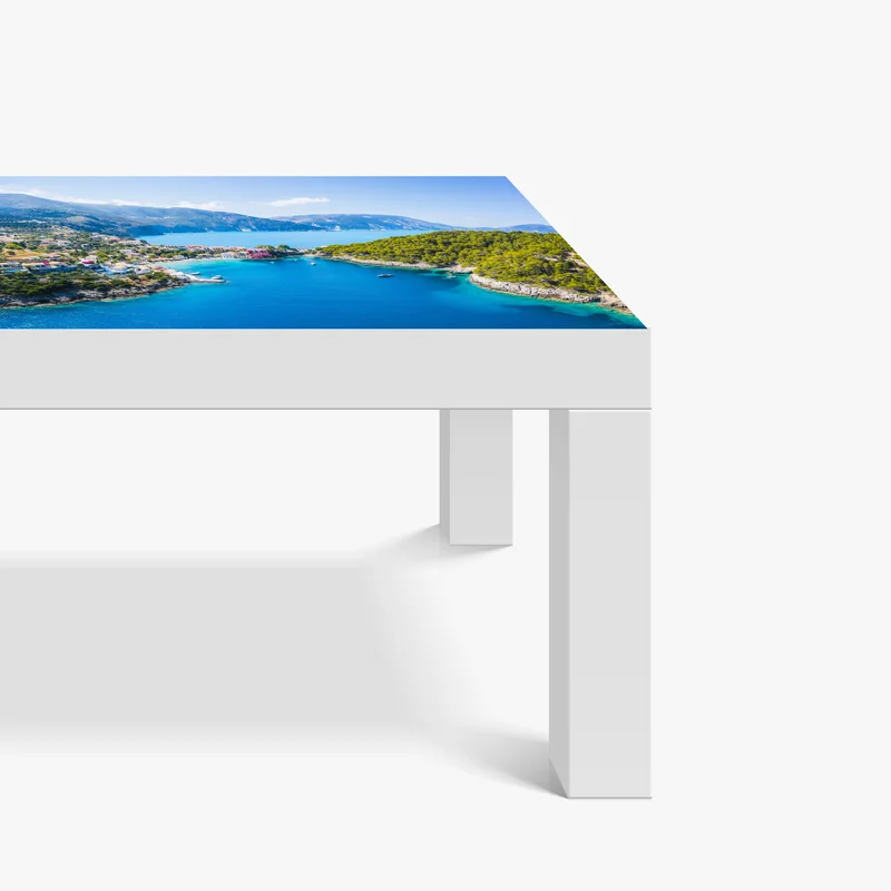 Tischaufkleber und Schreibtischaufkleber sonnige bucht mit türkisfarbenem wasser