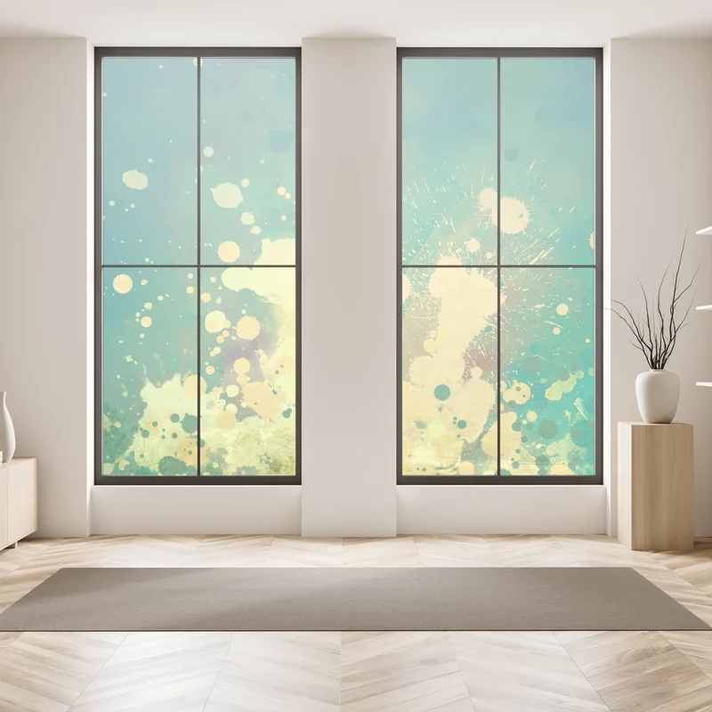 Fensteraufkleber türkiser aquarellausbruch abstrakt