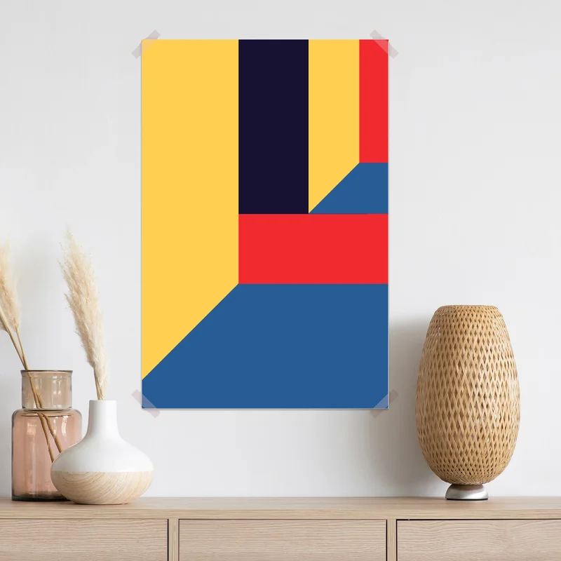 Poster mutige geometrische farbflächen in perspektive • Poster bei Wallnifity® Poster mutige geometrische farbflächen in perspektive • Poster bei Wallnifity®