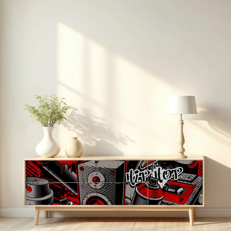 Repositionierbarer Aufkleber urbanes graffiti hip hop collage