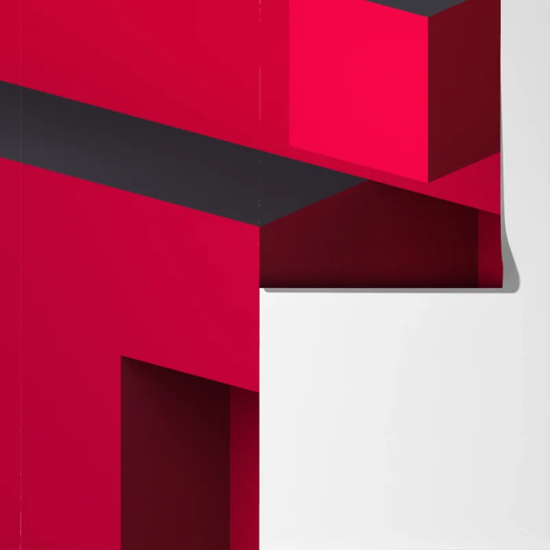 Fototapeta odważne czerwone geometryczne bloki Fototapeta odważne czerwone geometryczne bloki