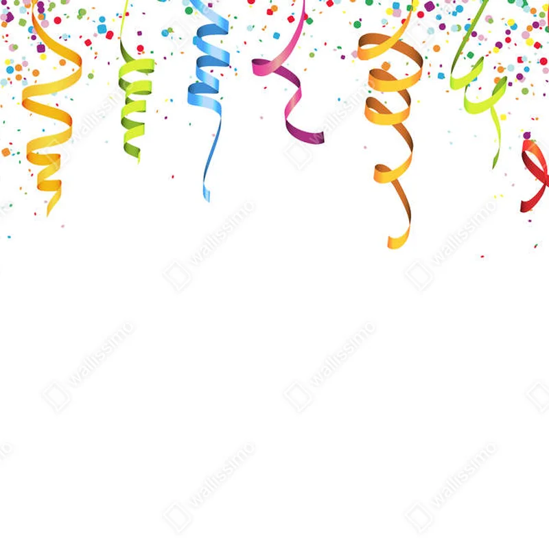 Leinwandbild Buntes Konfetti und Luftschlangen • Leinwandbilder bei Wallnifity® Leinwandbild Buntes Konfetti und Luftschlangen • Leinwandbilder bei Wallnifity®