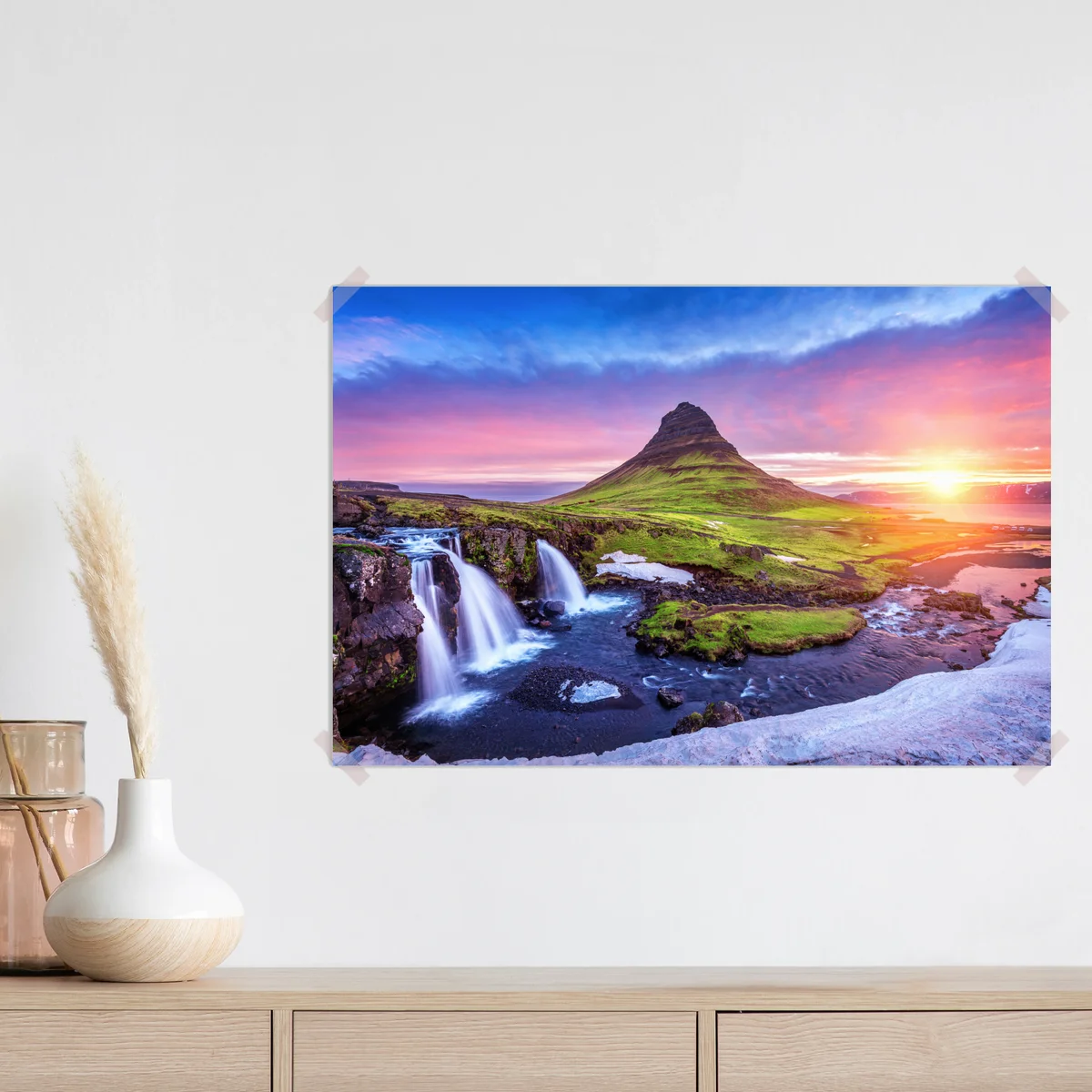 Poster Kirkjufell bei sonnenaufgang Poster Kirkjufell bei sonnenaufgang