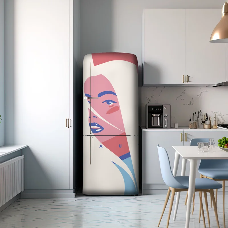 Kühlschrankaufkleber pastell pop-art porträt der schönheit