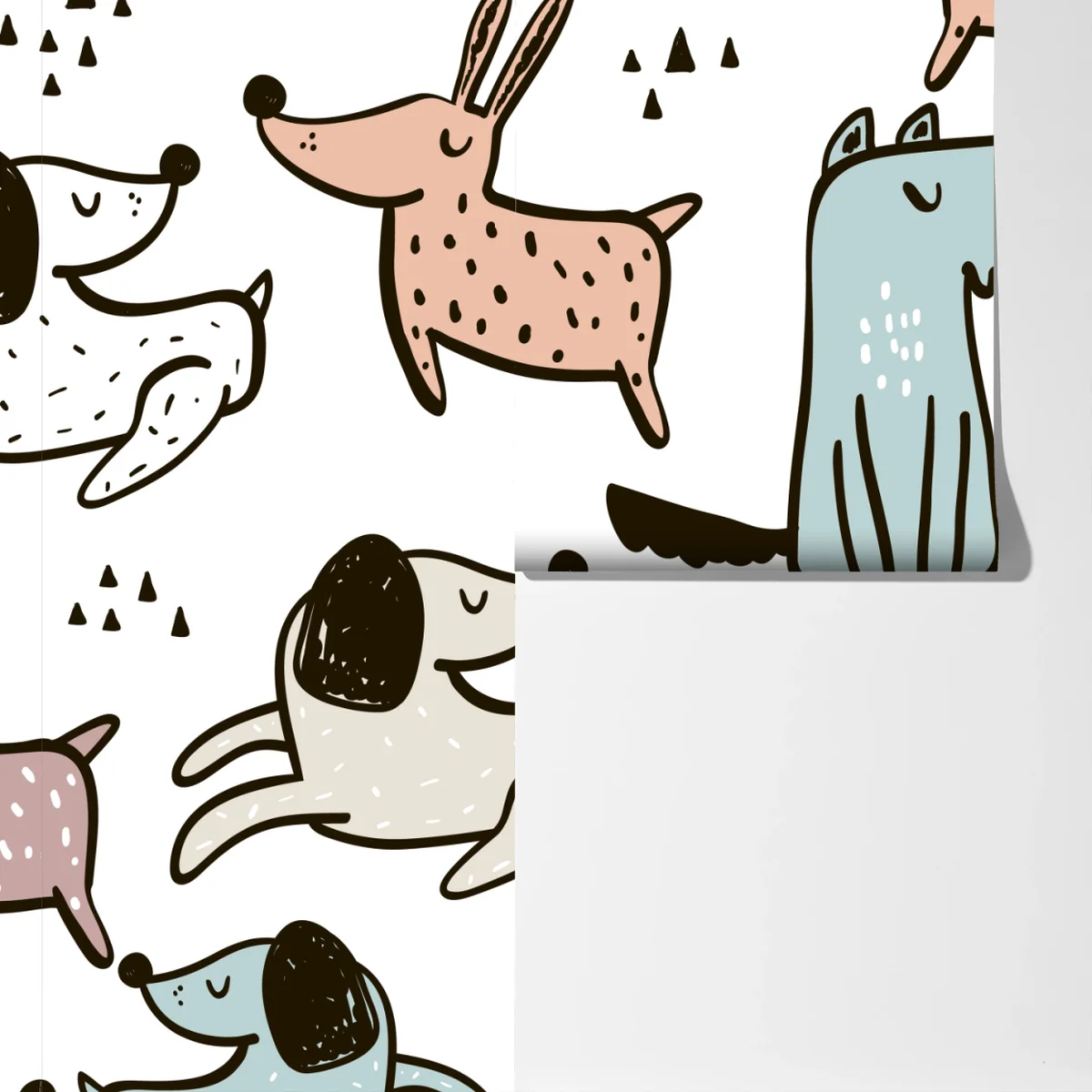 Fototapeta zabawny pastelowy wzór z psami Fototapeta zabawny pastelowy wzór z psami