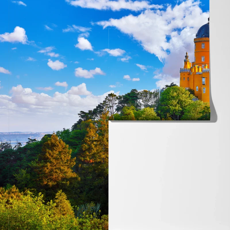 Fototapeta kolorowy Pałac Pena na wzgórzu Fototapeta kolorowy Pałac Pena na wzgórzu