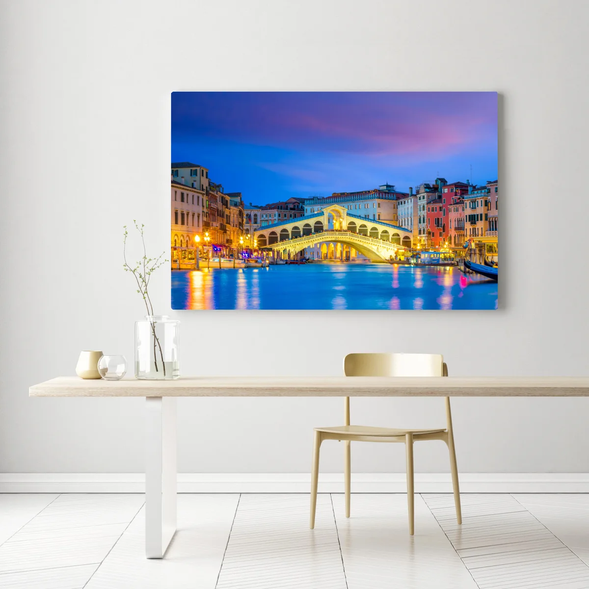 Leinwandbild Rialto brücke bei dämmerung, Venedig Leinwandbild Rialto brücke bei dämmerung, Venedig