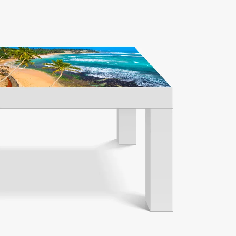 Tischaufkleber und Schreibtischaufkleber türkisfarbene tropische küste mit palmen