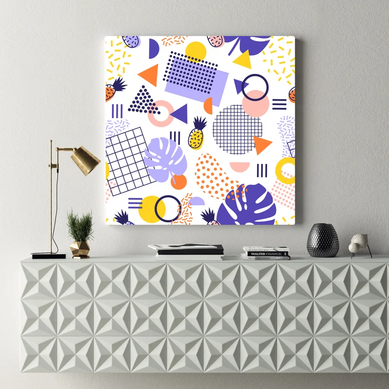 Leinwandbild verspieltes tropisches geometrisches muster Leinwandbild verspieltes tropisches geometrisches muster