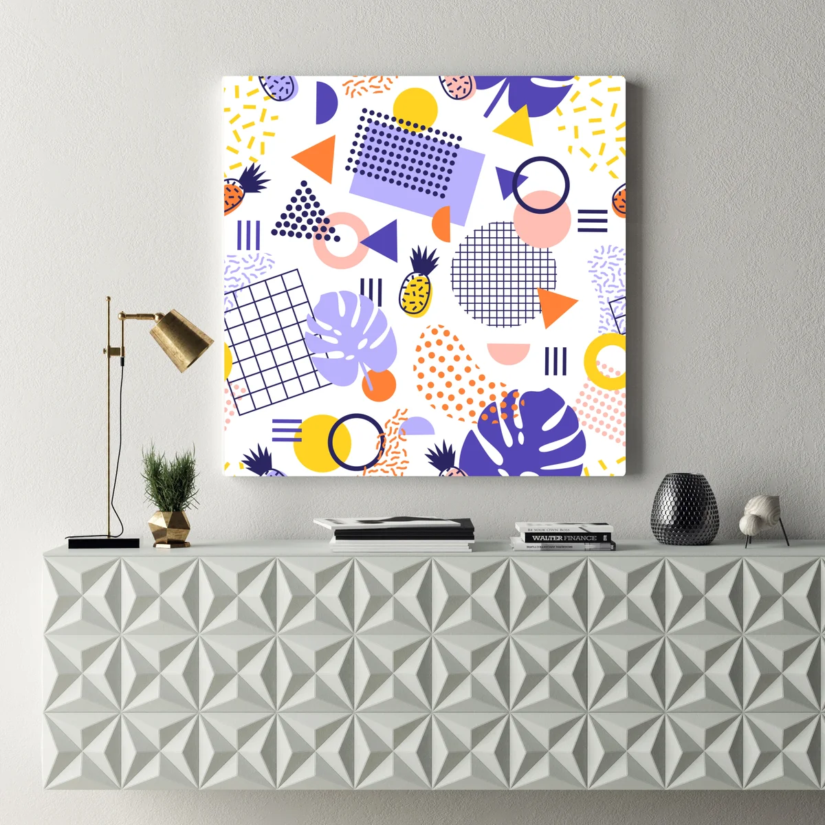 Leinwandbild verspieltes tropisches geometrisches muster Leinwandbild verspieltes tropisches geometrisches muster