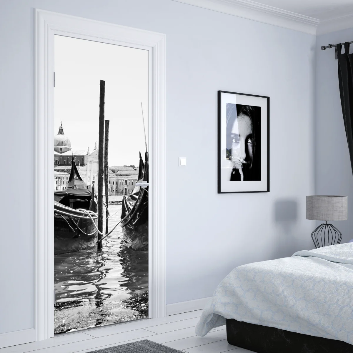 Türaufkleber vertäute gondeln in Venedig Türaufkleber vertäute gondeln in Venedig