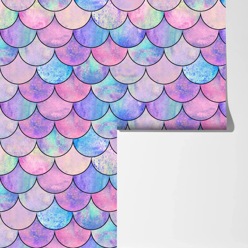 Fototapeta pastelowy wzór łusek syreny Fototapeta pastelowy wzór łusek syreny