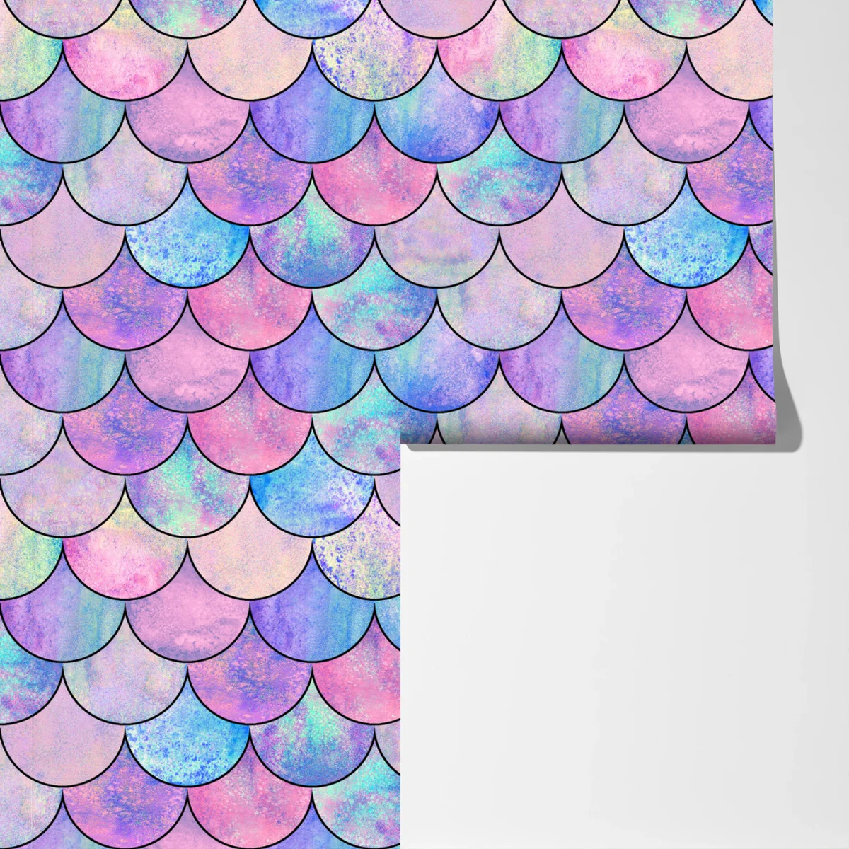 Fototapeta pastelowy wzór łusek syreny Fototapeta pastelowy wzór łusek syreny