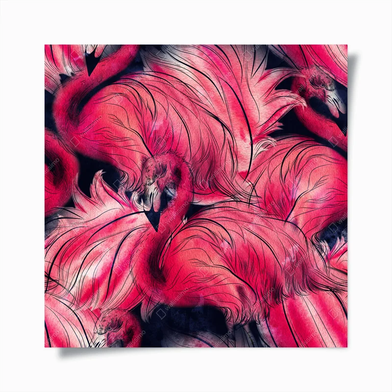 Poster rosa flamingo aquarellmuster • Poster bei Wallnifity® Poster rosa flamingo aquarellmuster • Poster bei Wallnifity®