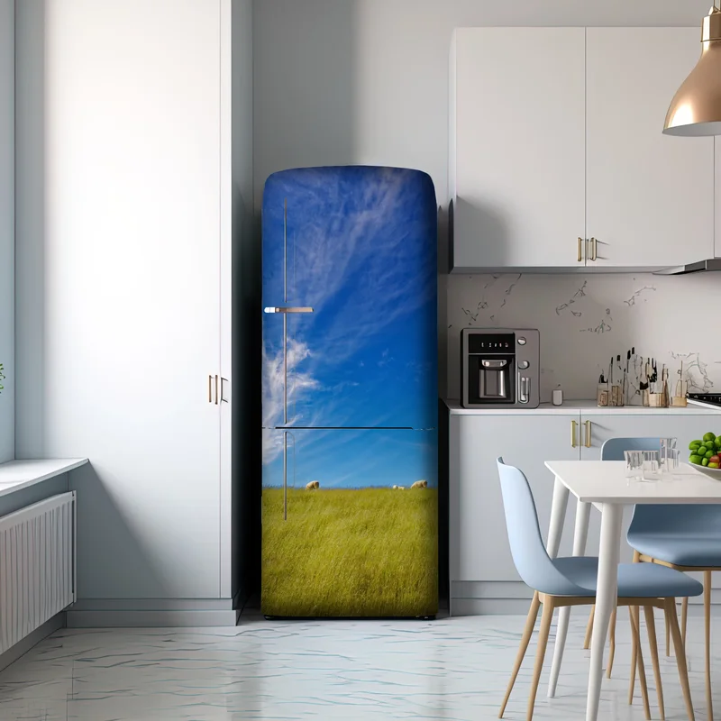 Kühlschrankaufkleber ruhige wiese unter blauem himmel Kühlschrankaufkleber ruhige wiese unter blauem himmel