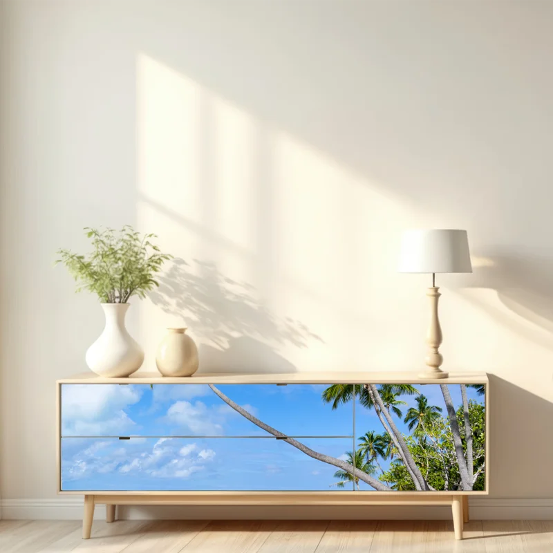 Repositionierbarer Aufkleber tropischer palmenstrand Repositionierbarer Aufkleber tropischer palmenstrand