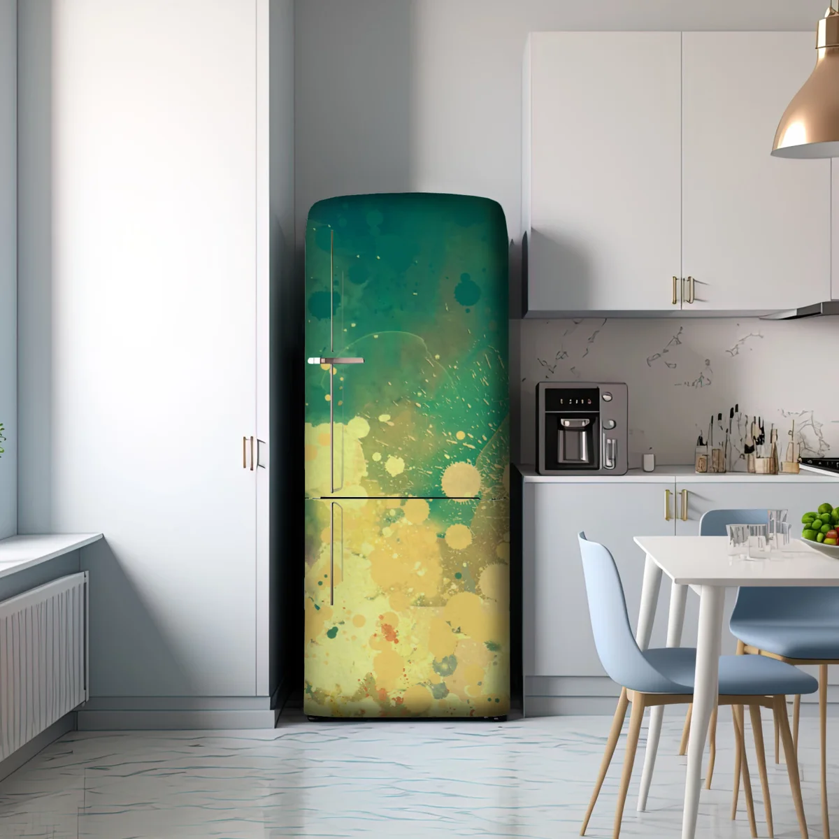 Kühlschrankaufkleber türkiser aquarellausbruch abstrakt Kühlschrankaufkleber türkiser aquarellausbruch abstrakt