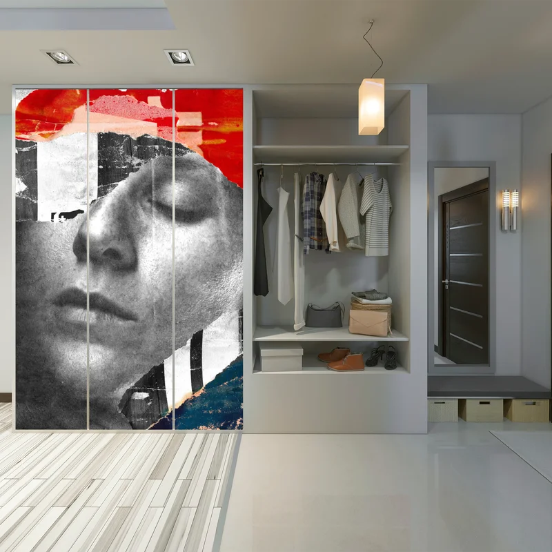 Schrankaufkleber zerrissene porträt-collage Schrankaufkleber zerrissene porträt-collage