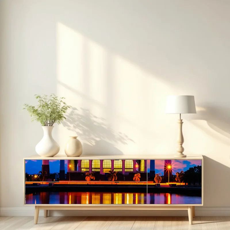 Repositionierbarer Aufkleber sonnenuntergang an der moschee in Songkhla Repositionierbarer Aufkleber sonnenuntergang an der moschee in Songkhla