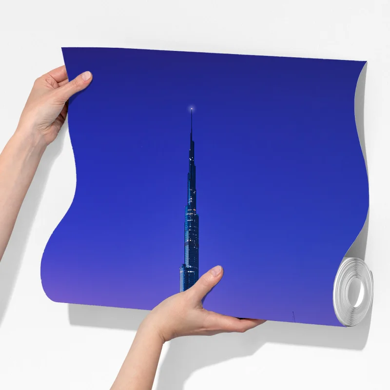 Fototapete Dubai panorama bei dämmerung Fototapete Dubai panorama bei dämmerung