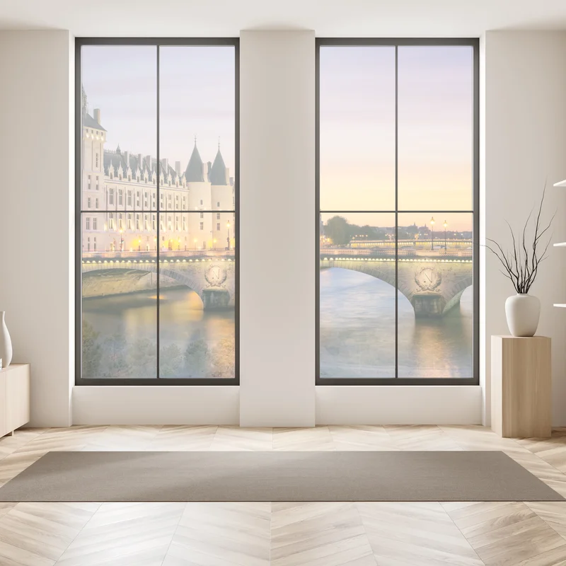 Fensteraufkleber Paris sonnenuntergang über der historischen brücke