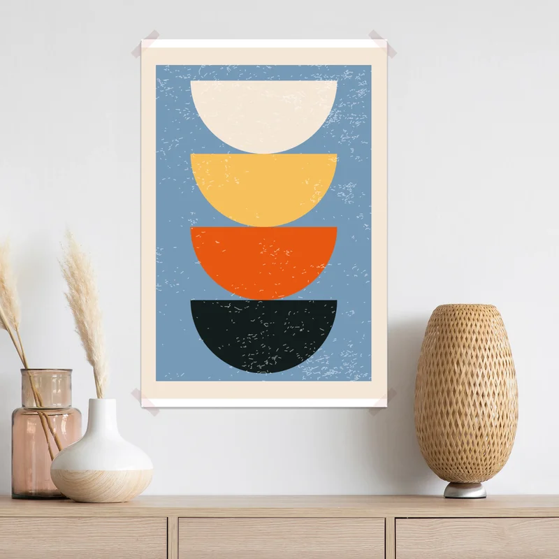 Poster gestapelte halbkreise in dezenten farben • Poster bei Wallnifity® Poster gestapelte halbkreise in dezenten farben • Poster bei Wallnifity®