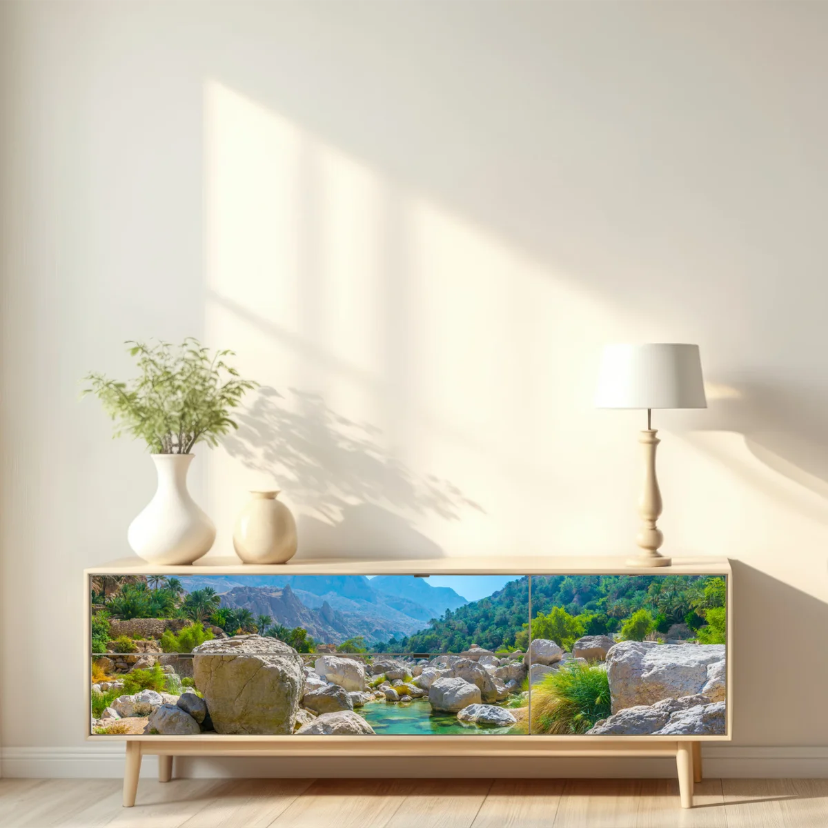 Repositionierbarer Aufkleber türkisfarbene bergoase Repositionierbarer Aufkleber türkisfarbene bergoase