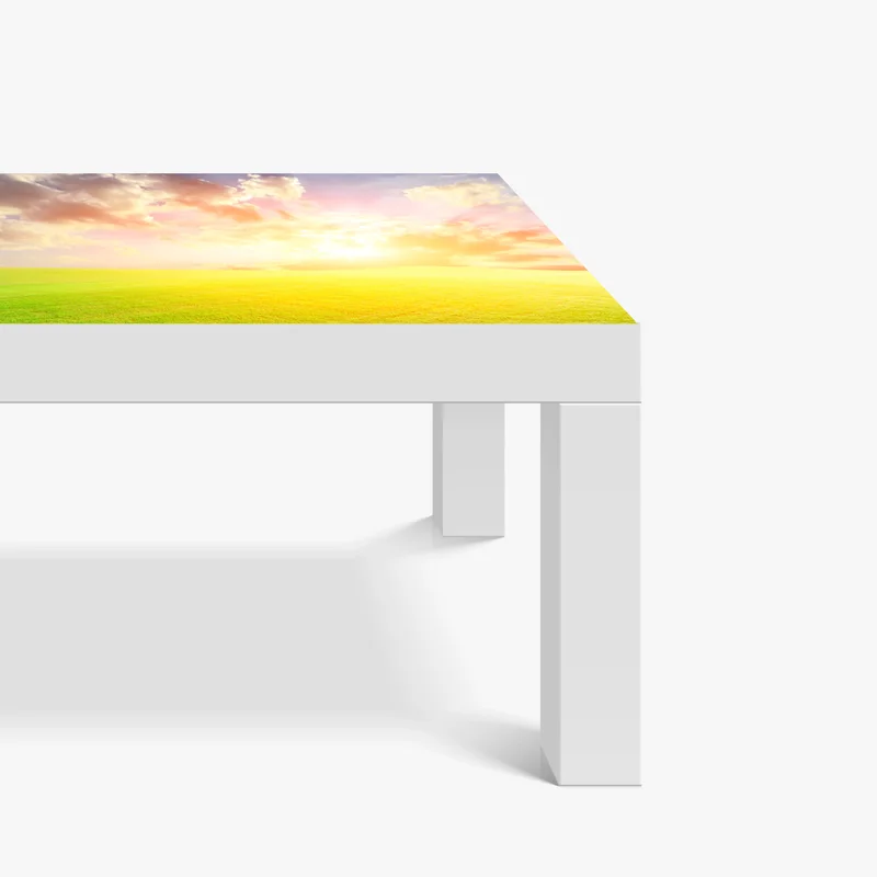 Tischaufkleber und Schreibtischaufkleber sonnenbeschienene wiese bei sonnenuntergang