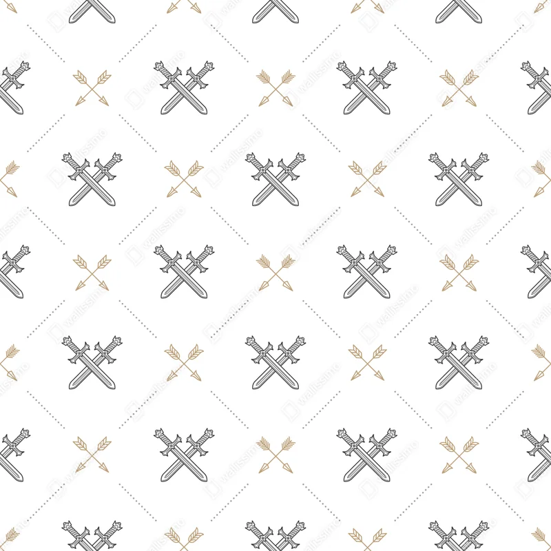 Fototapete muster mit gekreuzten schwertern und pfeilen Fototapete muster mit gekreuzten schwertern und pfeilen
