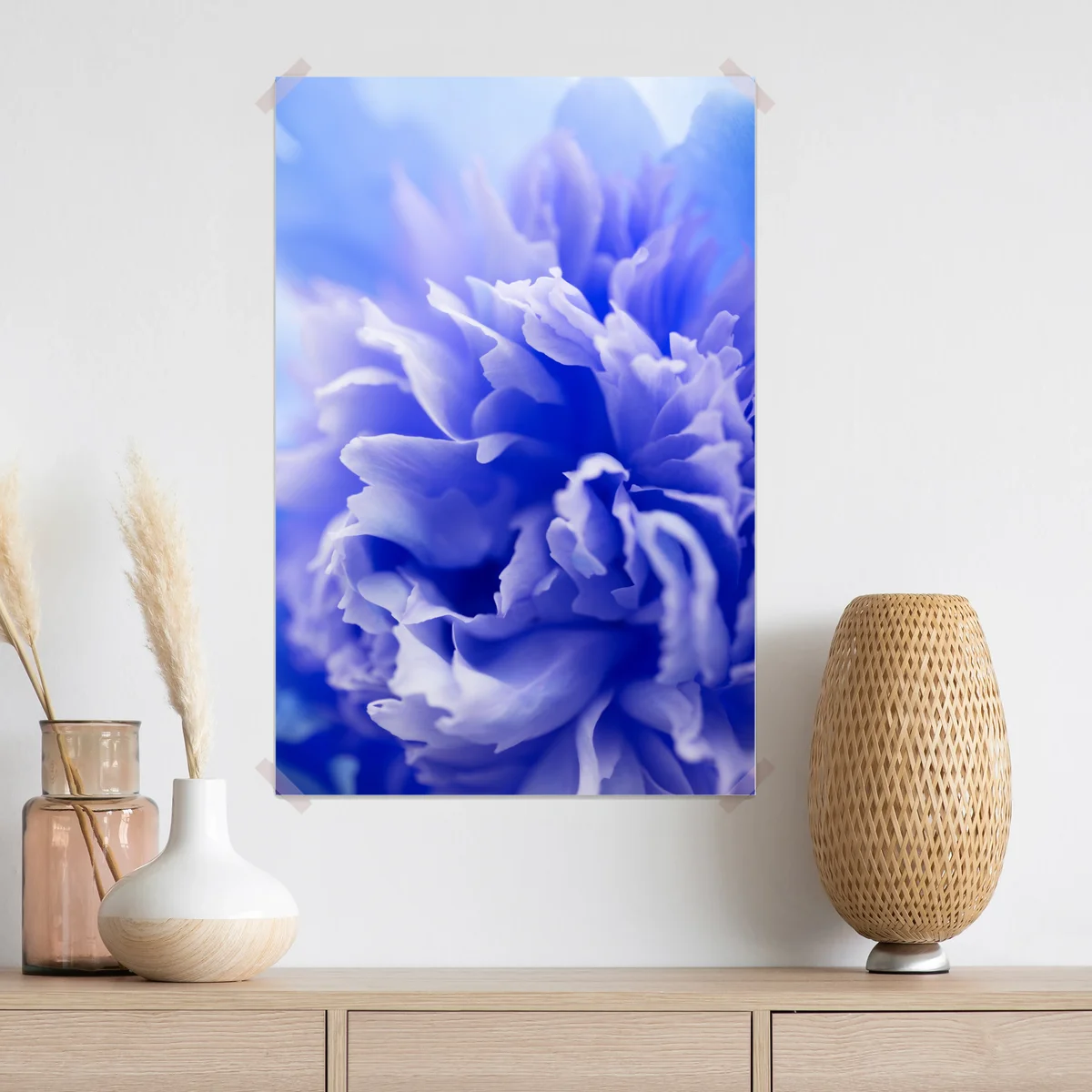 Poster sanfte blaue abstrakte blume nahaufnahme Poster sanfte blaue abstrakte blume nahaufnahme