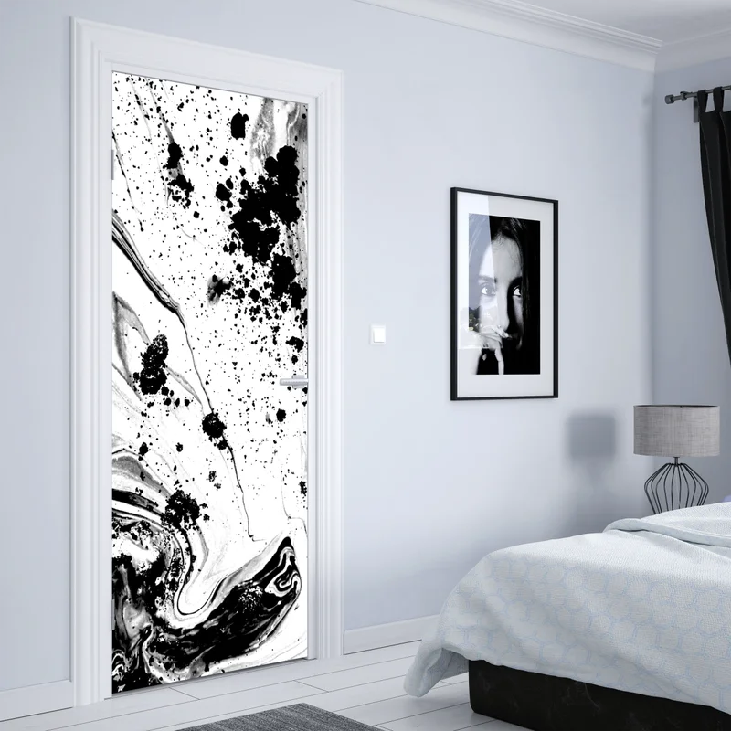 Türaufkleber monochromes marmormuster abstrakt