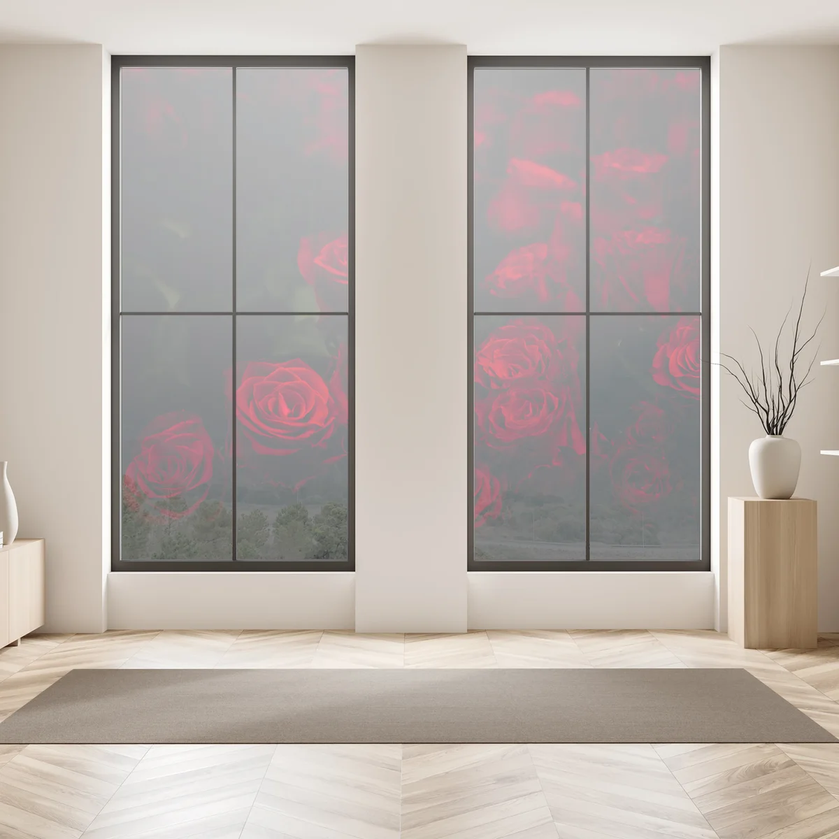 Fensteraufkleber dunkler rosenstrauß Fensteraufkleber dunkler rosenstrauß