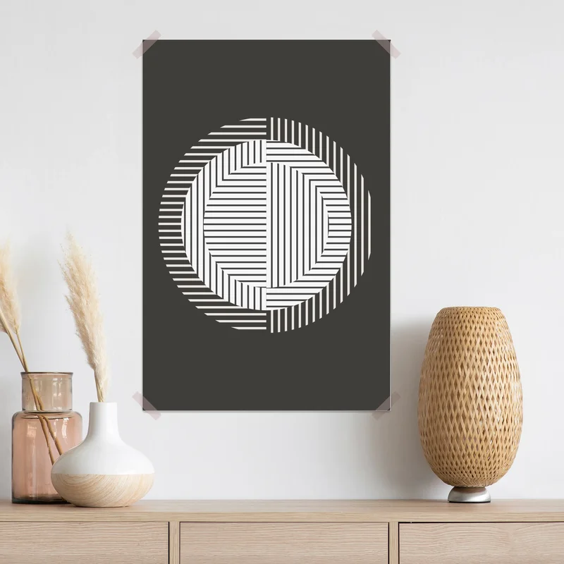 Poster monochromer geometrischer kreis • Poster bei Wallnifity® Poster monochromer geometrischer kreis • Poster bei Wallnifity®