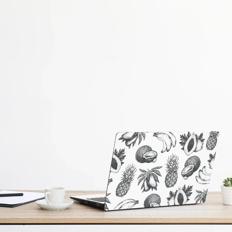 Naklejka na laptopa ręcznie rysowany wzór tropikalnych owoców