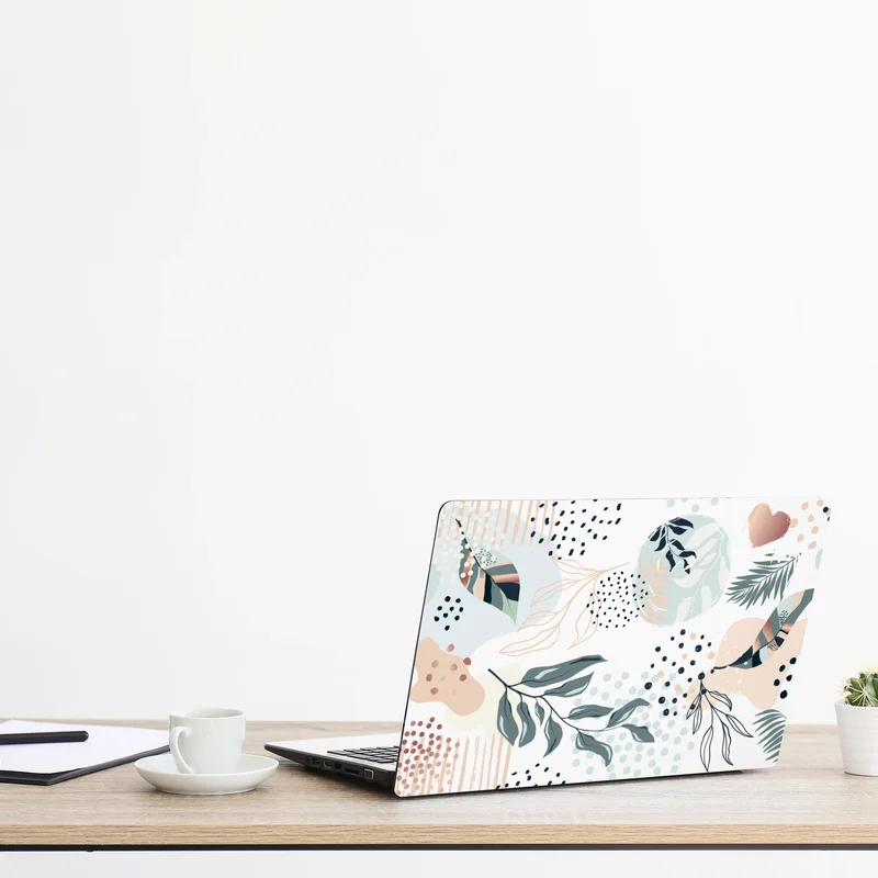 Laptop-Aufkleber pastellfarbenes botanisches abstraktes muster