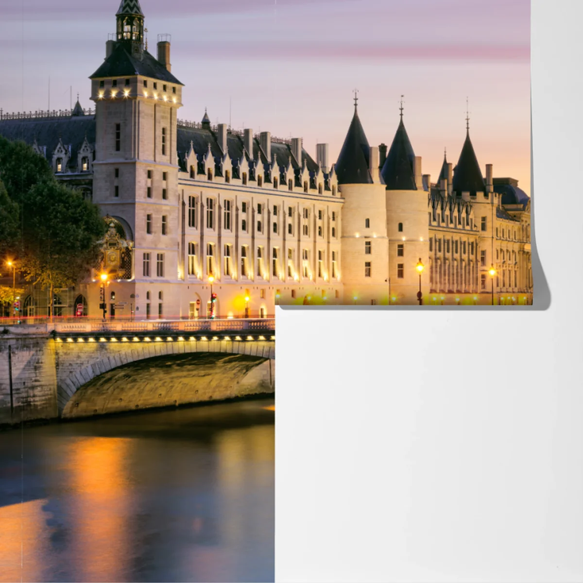 Fototapete Paris sonnenuntergang über der historischen brücke Fototapete Paris sonnenuntergang über der historischen brücke