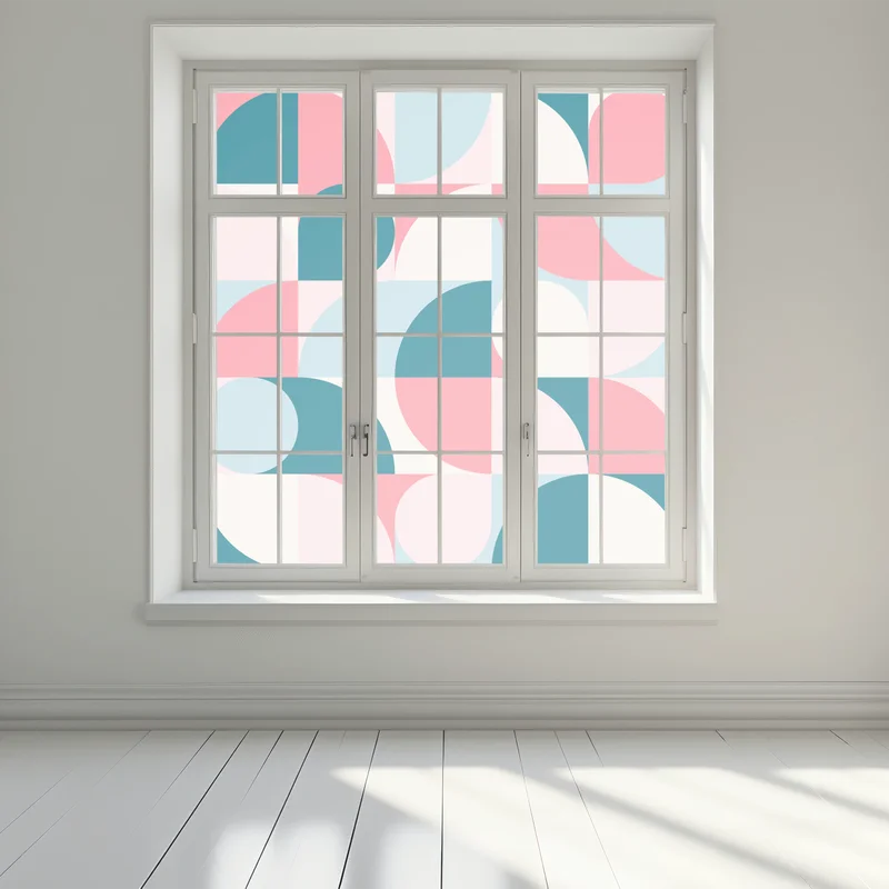 Fensteraufkleber pastell geometrische mosaik